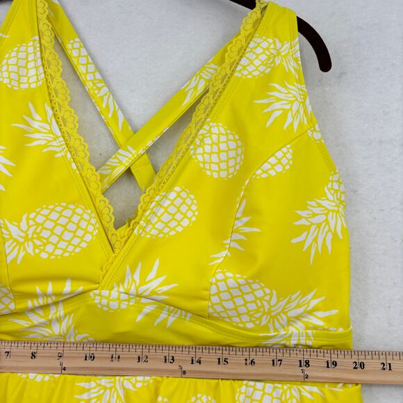 Torrid Swim Dress Size 4X Yellow Pineapple Print Lined Full Coverage Wire Free - Picture 11 of 13